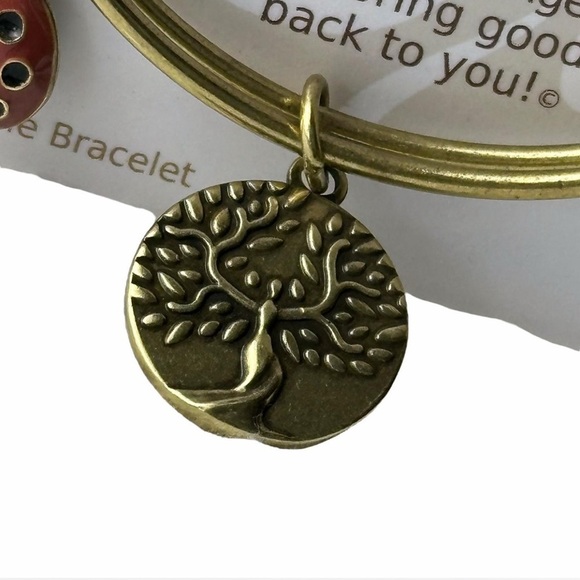 Earth Angel Ladybug Luck Gold Tone Expandable Bracelet - Picture 5 of 8